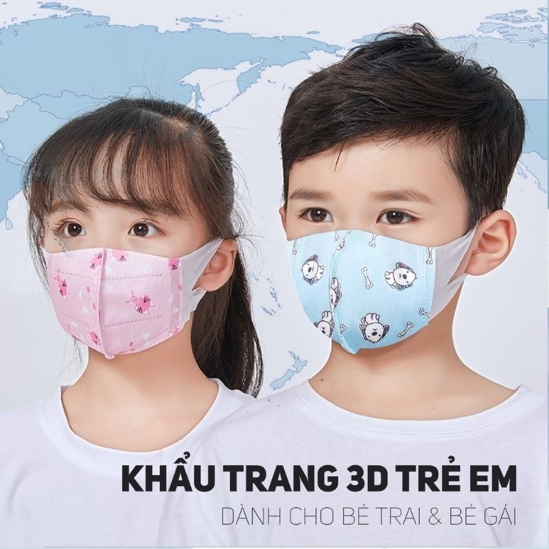 Hộp 50 chiếc khẩu trang 3D mask trẻ em (3D mask cho bé)