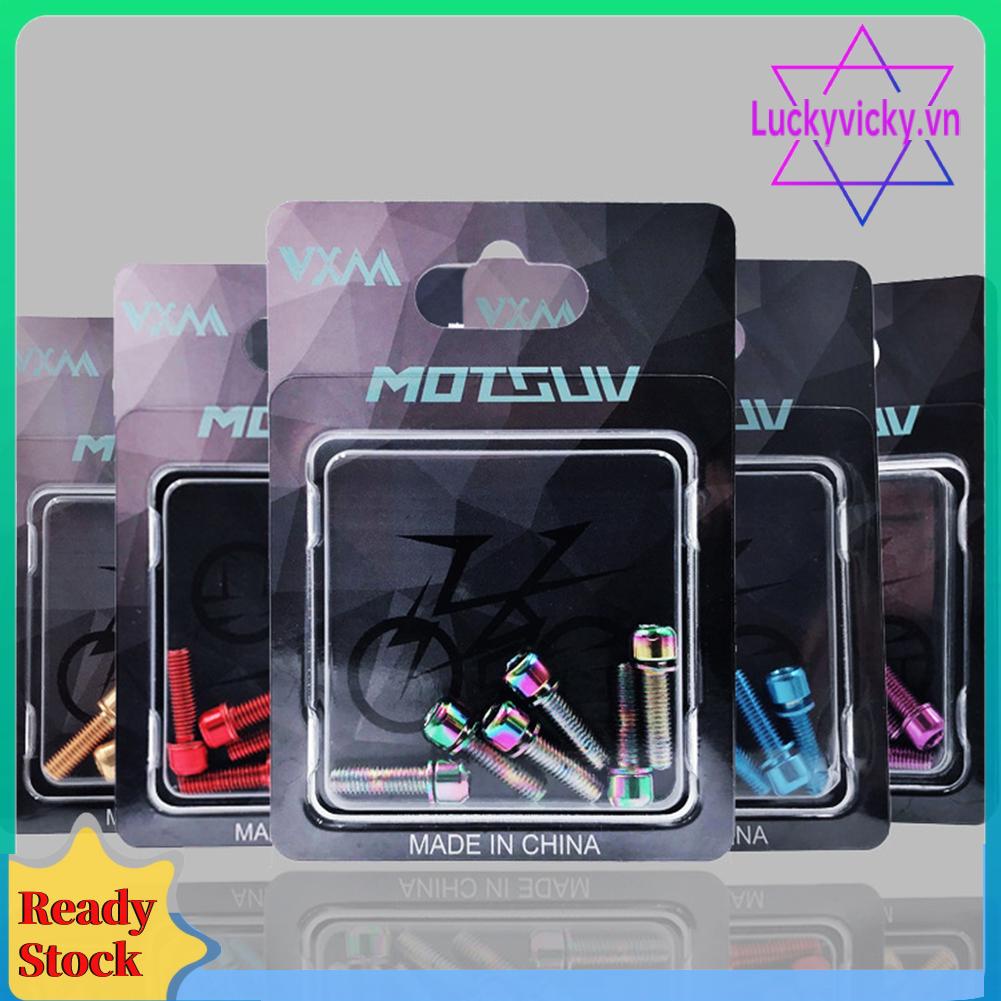 Set 6 Bu Lông m5x18mm Bằng Titan Cho Xe Đạp