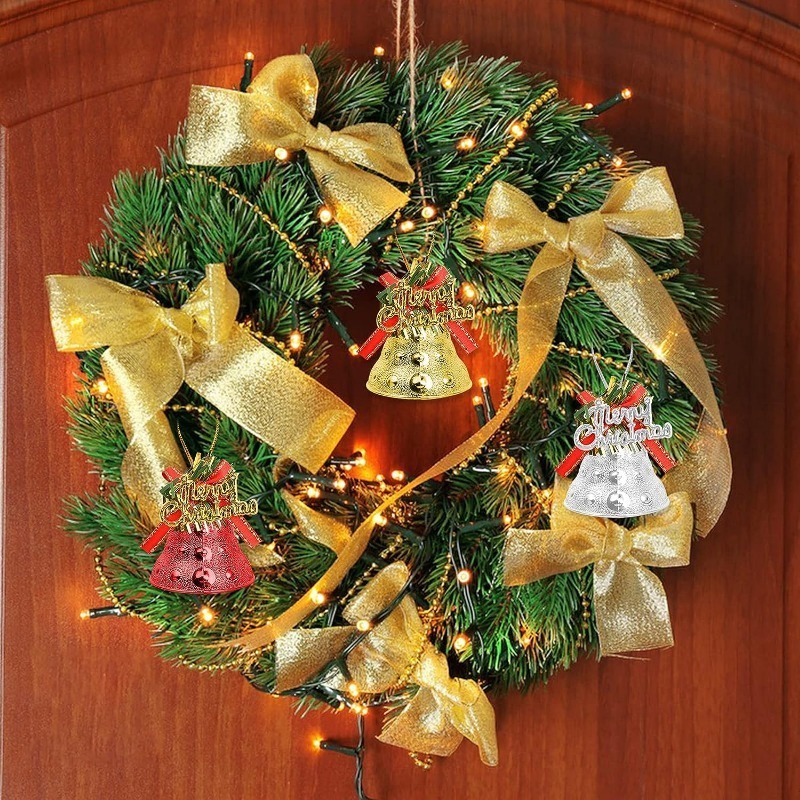 Bộ 4 Chuông Giáng Sinh / Chuông Đôi / Nơ Lấp Lánh Trang Trí Cây Thông Noel