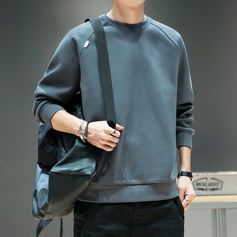 Áo Nỉ Dài Tay Cổ Tròn Thời Trang Thu Đông Mới Cho Nam