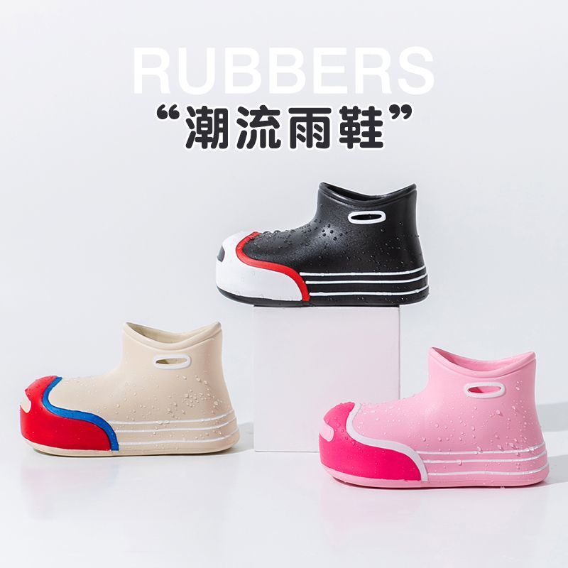 Giày mưa thời trang nữ, bên ngoài mang giày mưa ống trung bình, đế dày nhẹ không thấm nước cao su, chống trượt giày ngắn, giày nước nữ