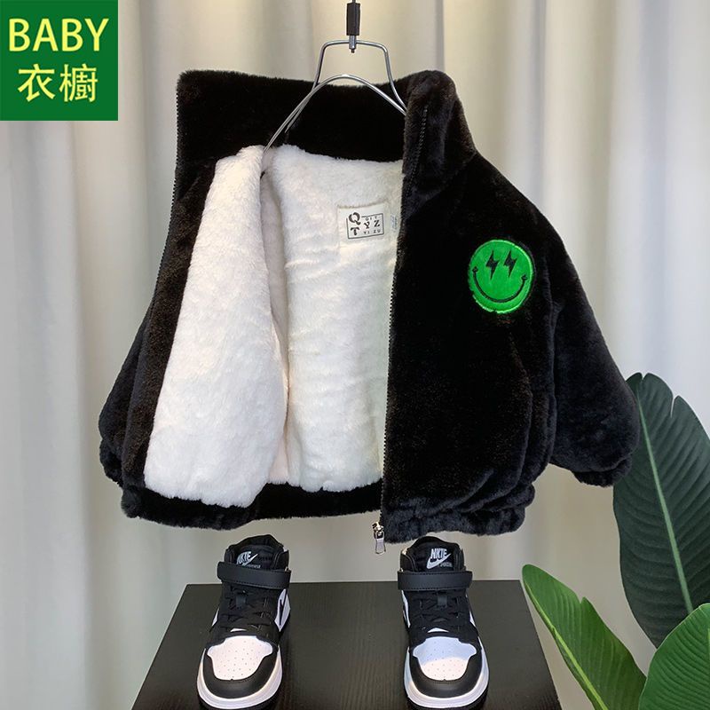 Áo Khoác Lông Cừu Lót cotton Dày Dặn Thời Trang Mùa Đông 2023 Cho Bé Trai