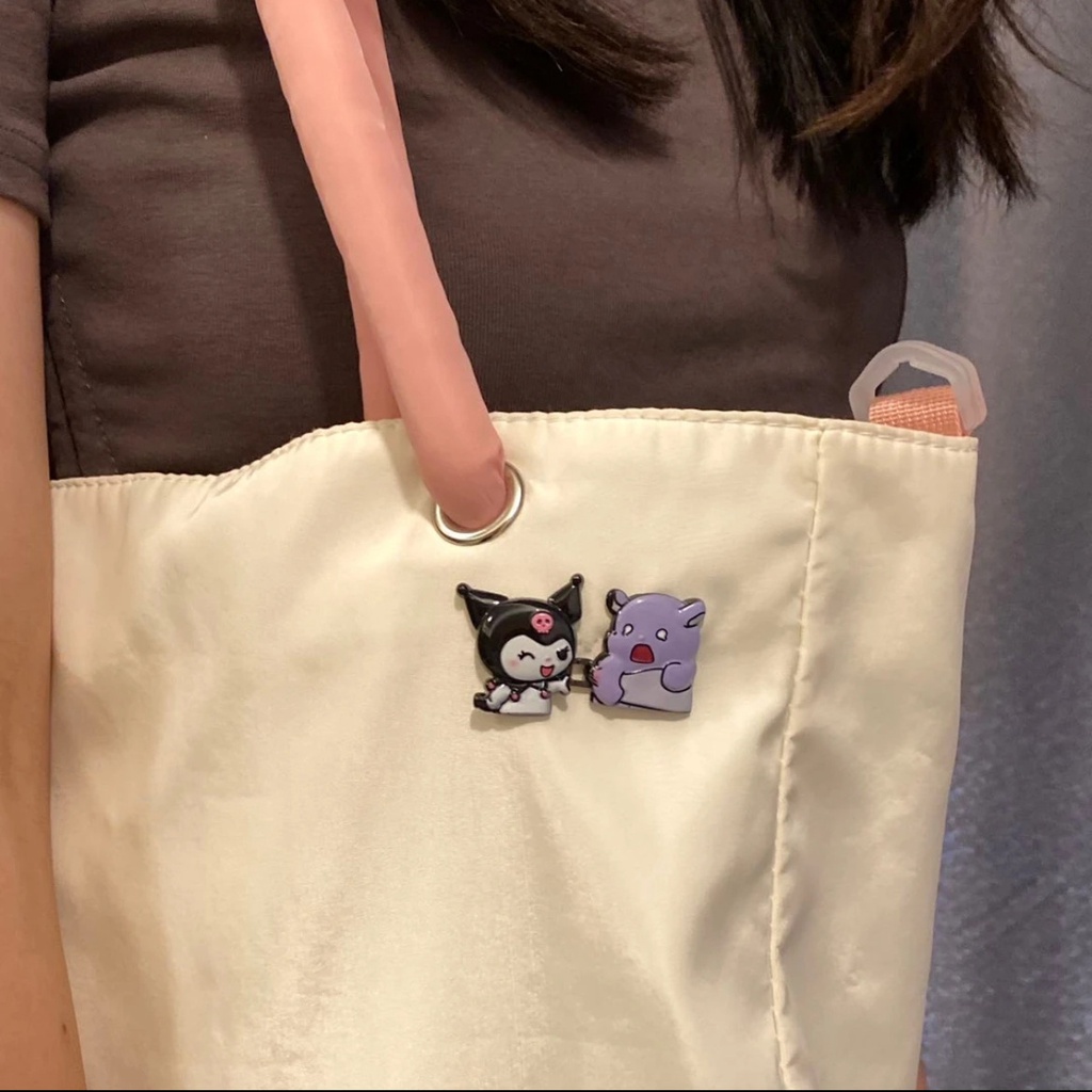 Hoạt Hình Quần Jean Ôm Eo Bằng Kim Loại Hình Kuroku / sanrio Có Thể Điều Chỉnh / Cài Cài Cài Khuy diy