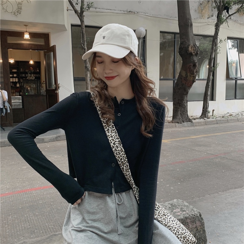 Genaisha Áo Khoác cardigan Dài Tay Màu Trơn Đơn Giản Phong Cách Hàn Quốc Cho Nữ