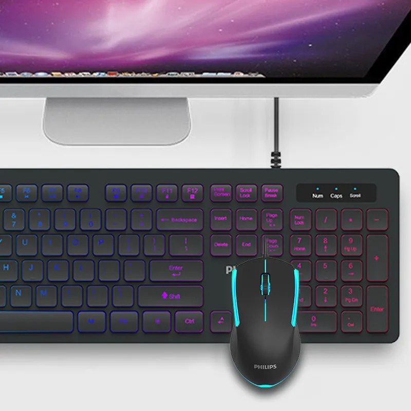 Chuột chuyên game Philips G314  LED đa màu - DPI 1200 thiết kế công thái học