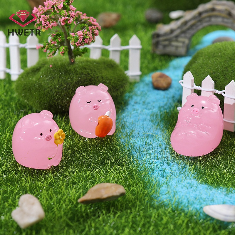 Tượng Heo Con Bằng Nhựa Phát Sáng Dùng Trang Trí Tiểu Cảnh Mới