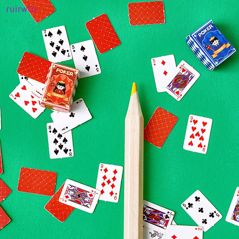 Ruirwfa 1 Bộ Thẻ Bài poker mini Đeo Ngón Tay Siêu Nhỏ Sáng Tạo Dễ Thương Mang Đi Du Lịch Tiện Lợi Mới