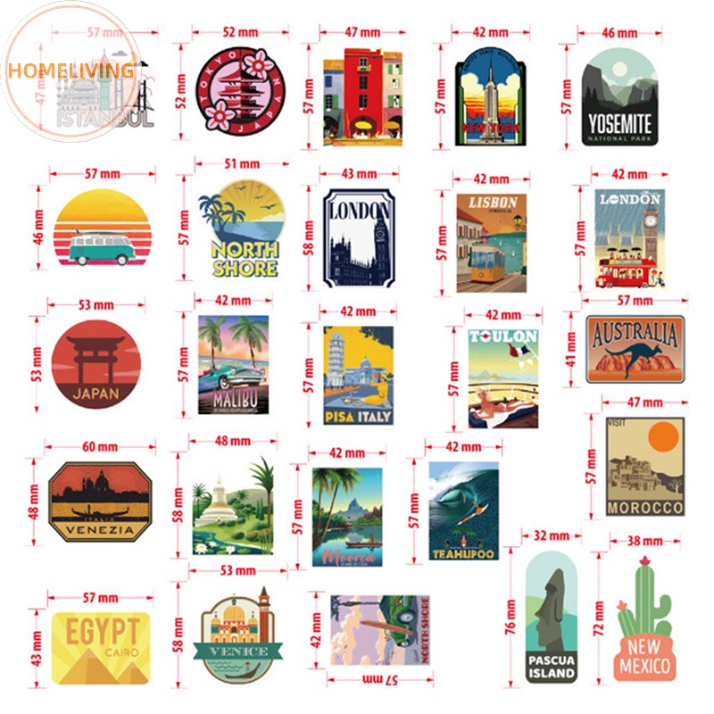 Bộ 50 Miếng Dán Chống Thấm Nước Họa Tiết Hoạt Hình graffiti Độc Đáo