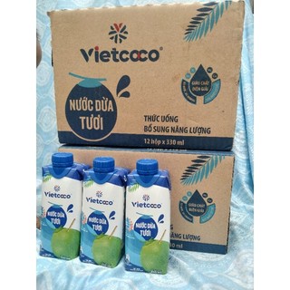 Nước dừa tươi nguyên chất 100% vietcoco 330ml - 1 thùng 12 hộp
