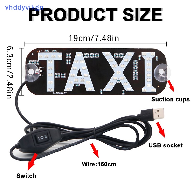 Vhdd Đèn led taxi 2 Màu Có Thể Thay Đổi Kèm usb  vn