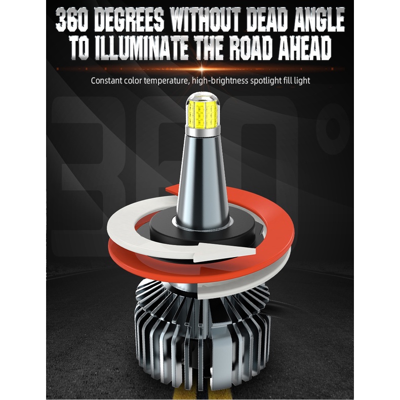 2 Đèn Pha Ô Tô 360 Độ led h7 22000lm h1 h11 h9 h8 h3 9005 hb3 9006 hb4 9012 H2 d1s d2s d3s d4s 6000k 12v