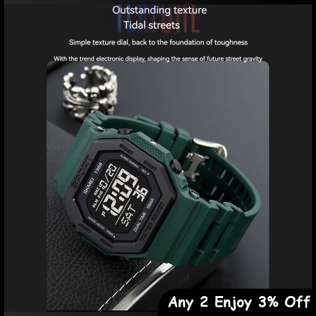 Zevaret skmei Đồng Hồ Thông Minh Đa Chức Năng Chống Thấm Nước Cho Nam Giới