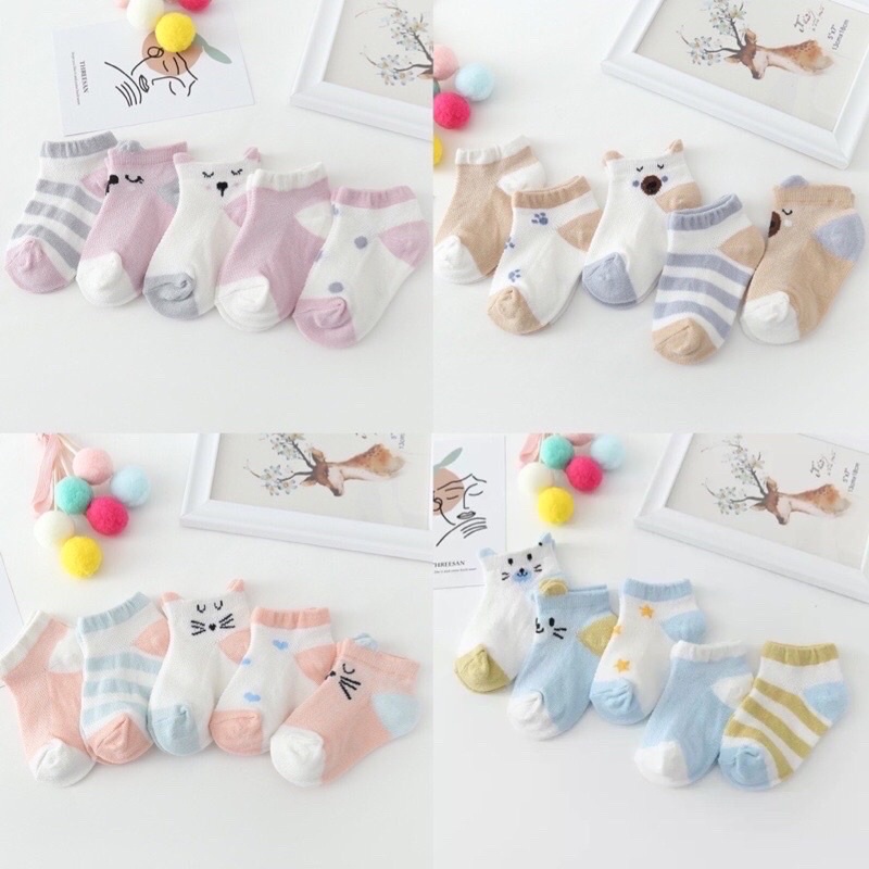 SET 5 ĐÔI TẤT LƯỚI HÌNH THÚ CHO BÉ