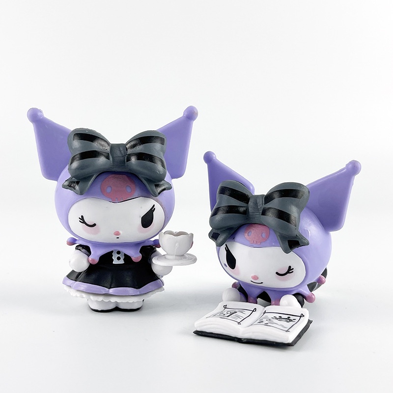 SANRIO Set 6 Mô Hình Đồ Chơi Nhân Vật Hoạt Hình kuromi kuromi q