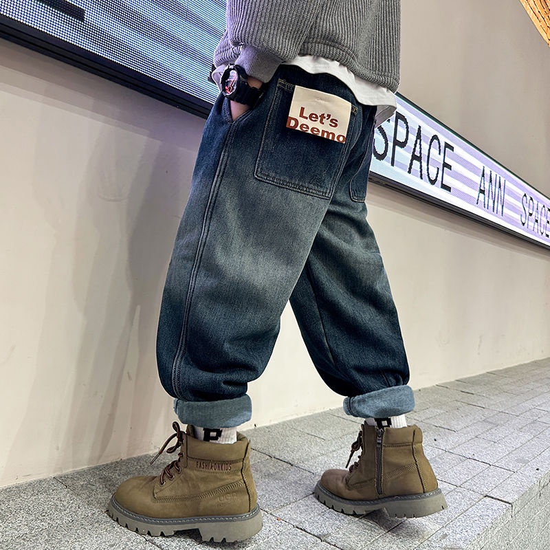 Quần Jean Dài Thoải Mái Thời Trang Cho Bé Trai