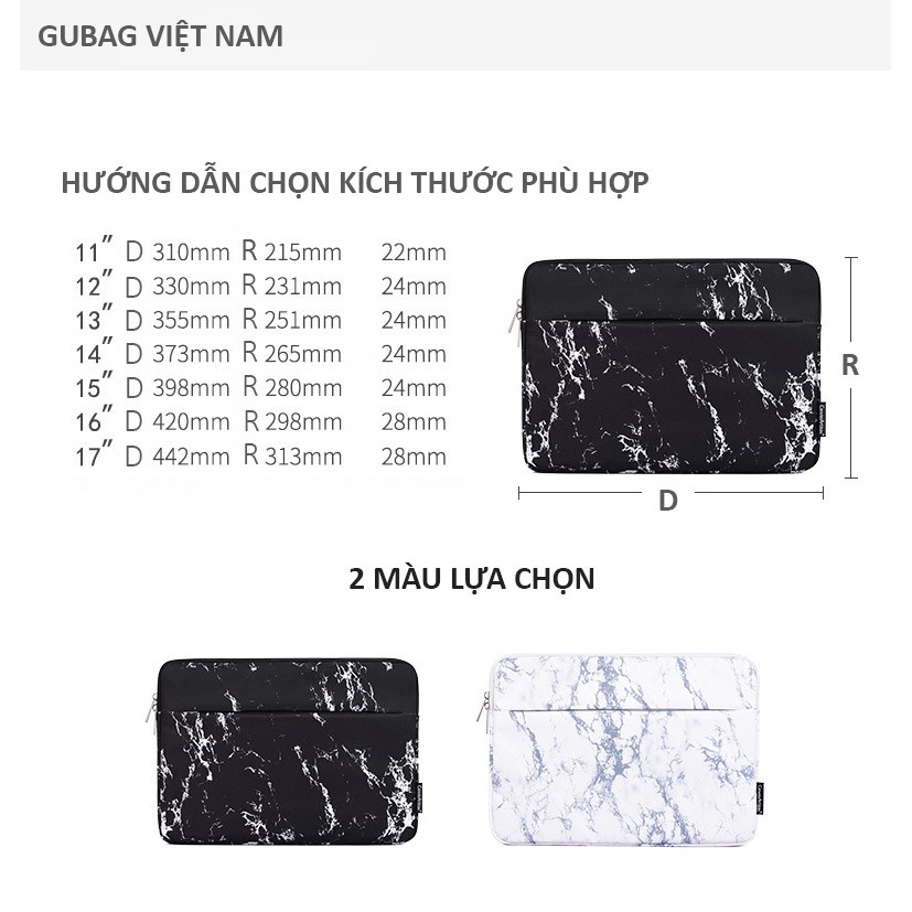 Túi chống sốc GUBAG CS07 nhiều ngăn có quai xách thời trang có thể xách như túi bảo vệ laptop bỏ vào balo tiện lợi