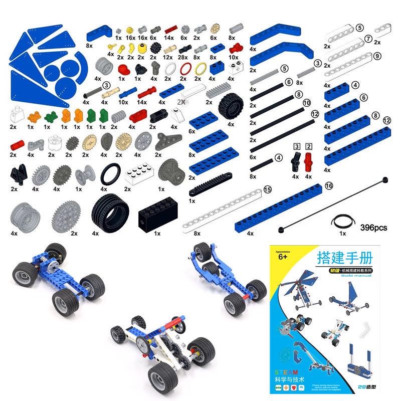 Đồ chơi lắp ráp kĩ sư cơ khí 9686 Có sách In màu full thùng Chuẩn format Đan Mạch 396PCS dòng education có bảo hành