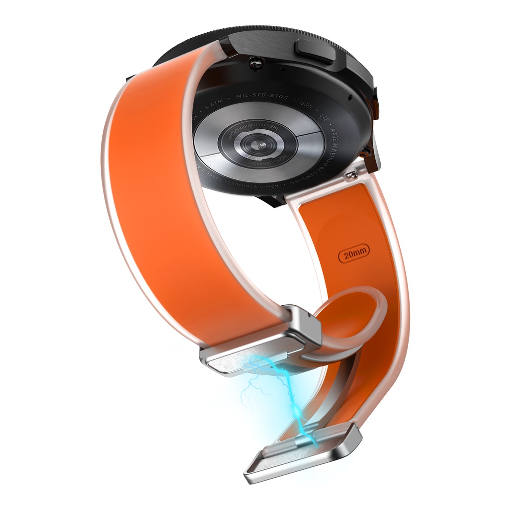 Dây Đeo Silicon Từ Tính 20mm 22mm Cho Đồng Hồ samsung galaxy watch 6 5 4 40 44mm 5pro 45mm galaxy watch 6 / 4 classic 42 46mm 43 47mm