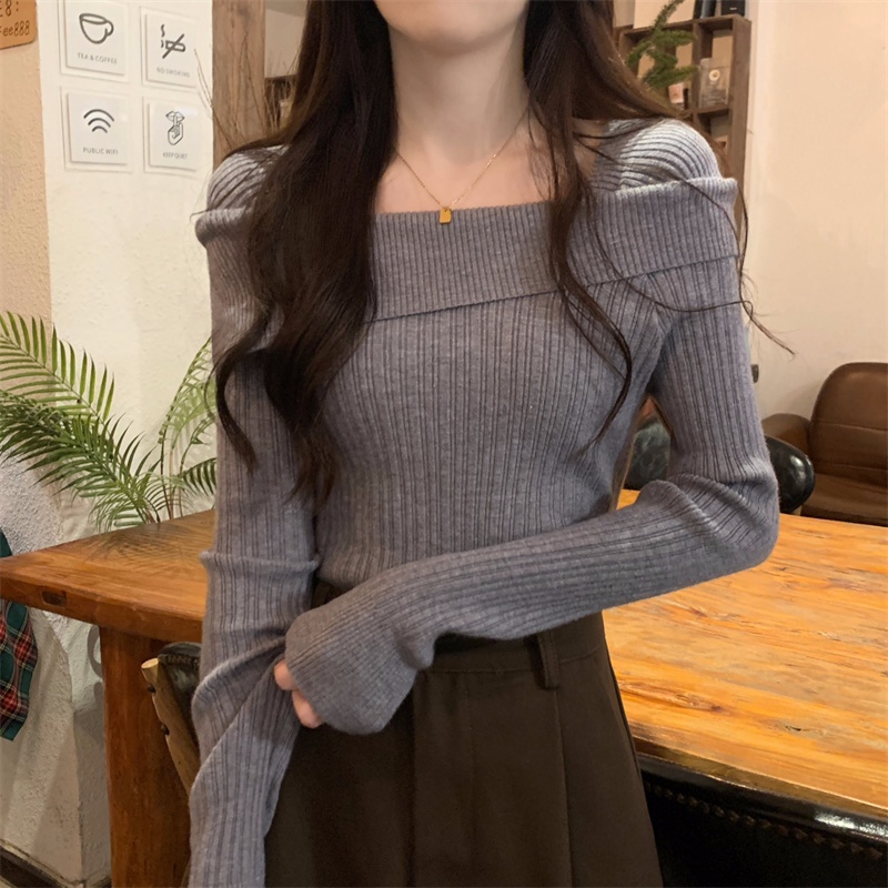 Banfamy Áo sweater Một Dây Dáng Ôm Thời Trang Cao Cấp Cho Nữ