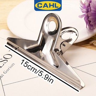 Kẹp Giữ Tiền Giấy / Túi Thực Phẩm Bằng Kim Loại Màu Bạc Cỡ Lớn 6inch Tiện Dụng Cho Gia Đình / Văn Phòng / Trường Học