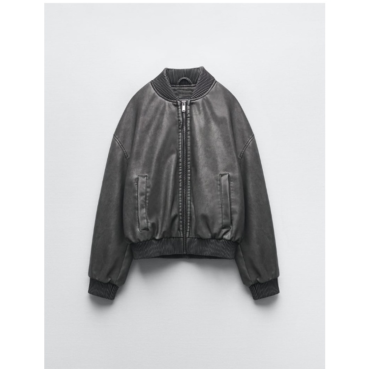 Zara Áo Khoác bomber Khóa Kéo Cổ Đứng Thời Trang Mùa Hè 233046096