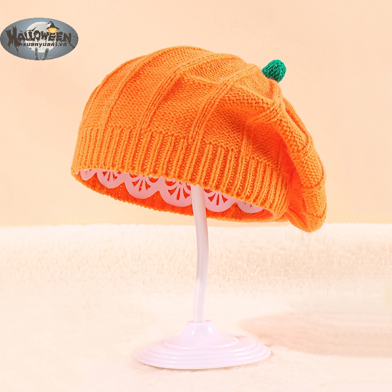 Nón beret Dệt Kim Phong Cách halloween 2023 Cho Mẹ Và Bé vn