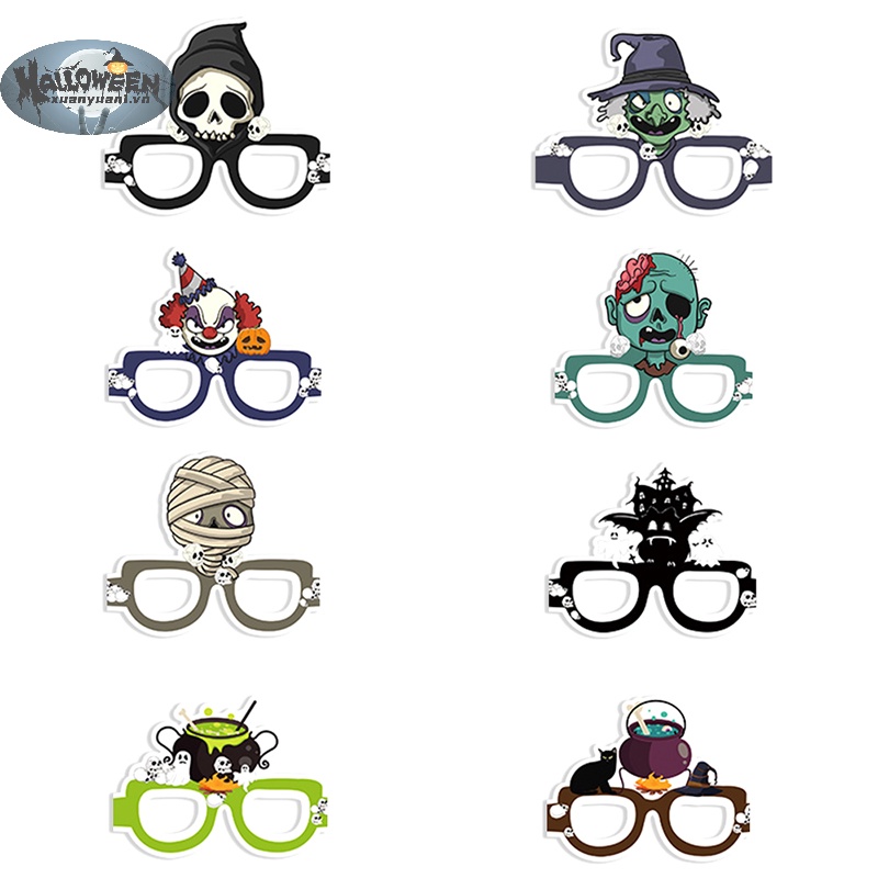 Set 8 Mắt Kính Hóa Trang halloween Cho Bé