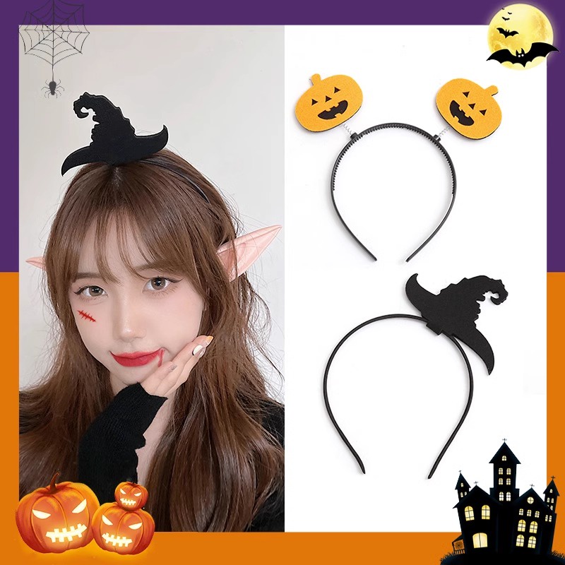 Đen Băng Đô Cài Tóc Hình Đôi Cánh Nhện Phong Cách halloween