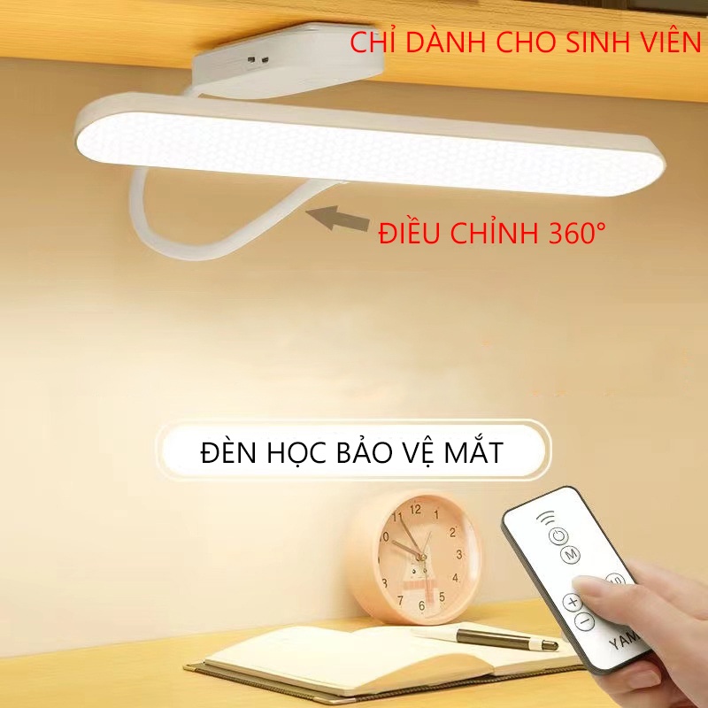 Đèn bàn học có thể sạc lại 2000mAh gắn tường,Đèn đọc sách LED có thể điều khiển Đèn bàn bảo vệ mắt, Đèn bàn đa chức nă