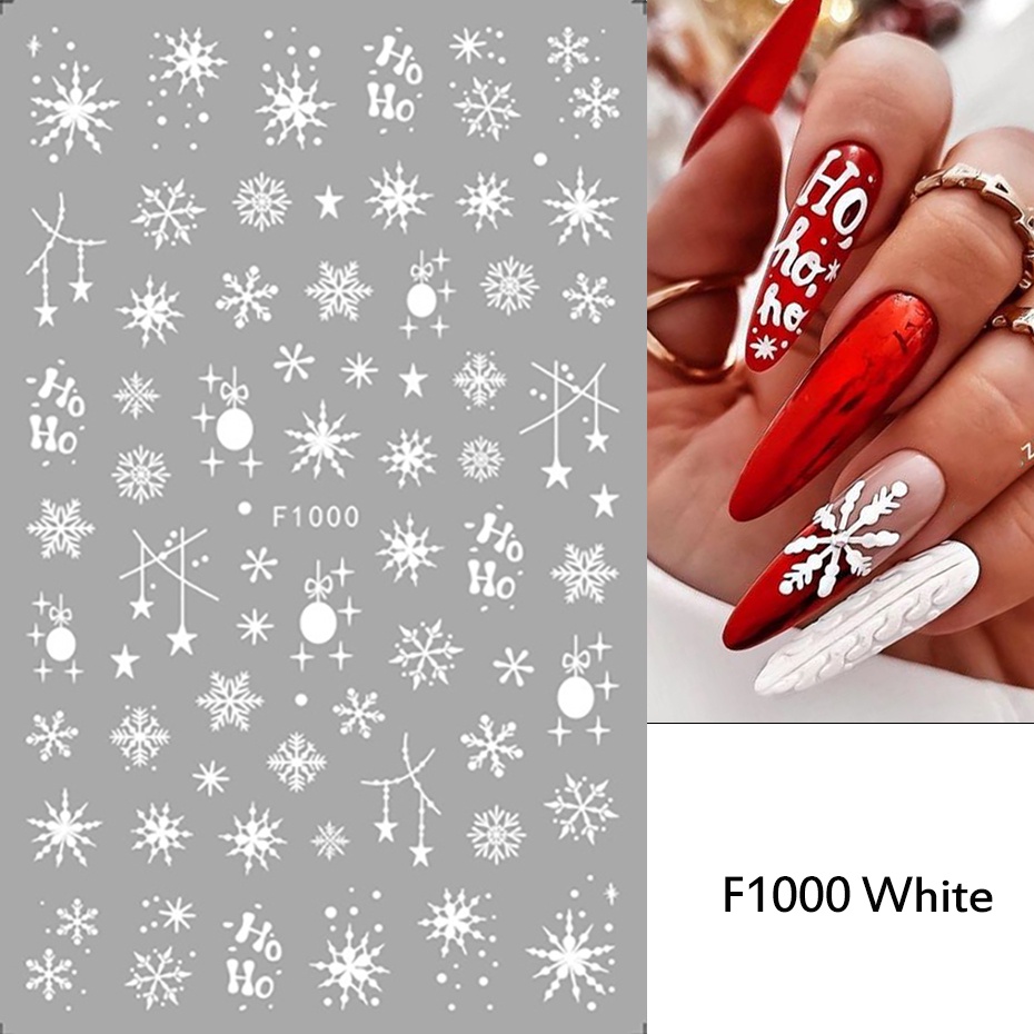 Miếng Dán Trang Trí Móng Tay 3d Hình Bông Tuyết Giáng Sinh Năm Mới