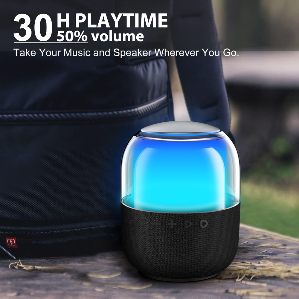 Goojodoq Loa bluetooth RGB không dây đèn nền LED mini USB âm thanh cho máy tính xách tay