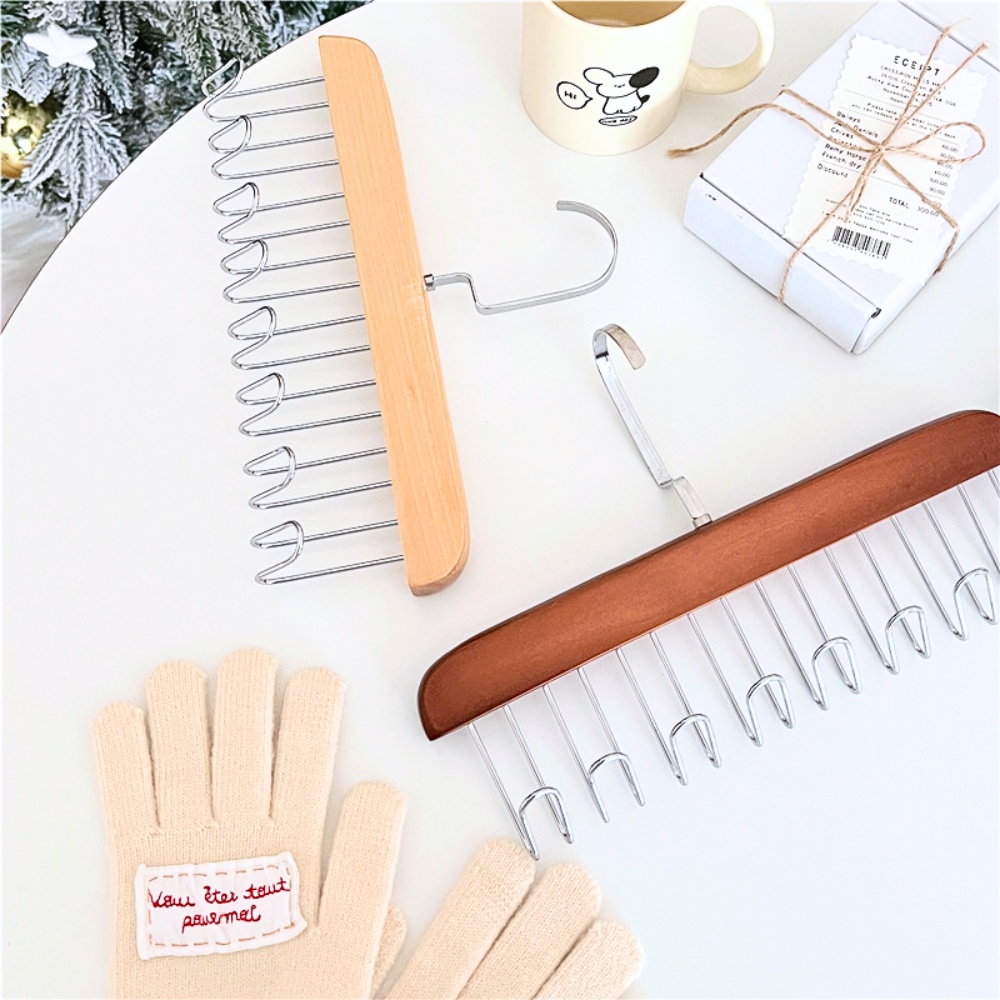 Móc Gỗ Treo Đồ Lót, Khăn , Thắt Lưng, Cà Vạt, Áo 2 Dây Đa Năng Tiện Dụng Cho Gia Đình