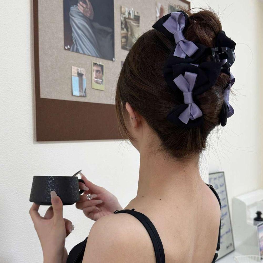 Daniels Kẹp Tóc Nơ Hai Mặt Bằng Vải Thanh Lịch Dành Cho Nữ