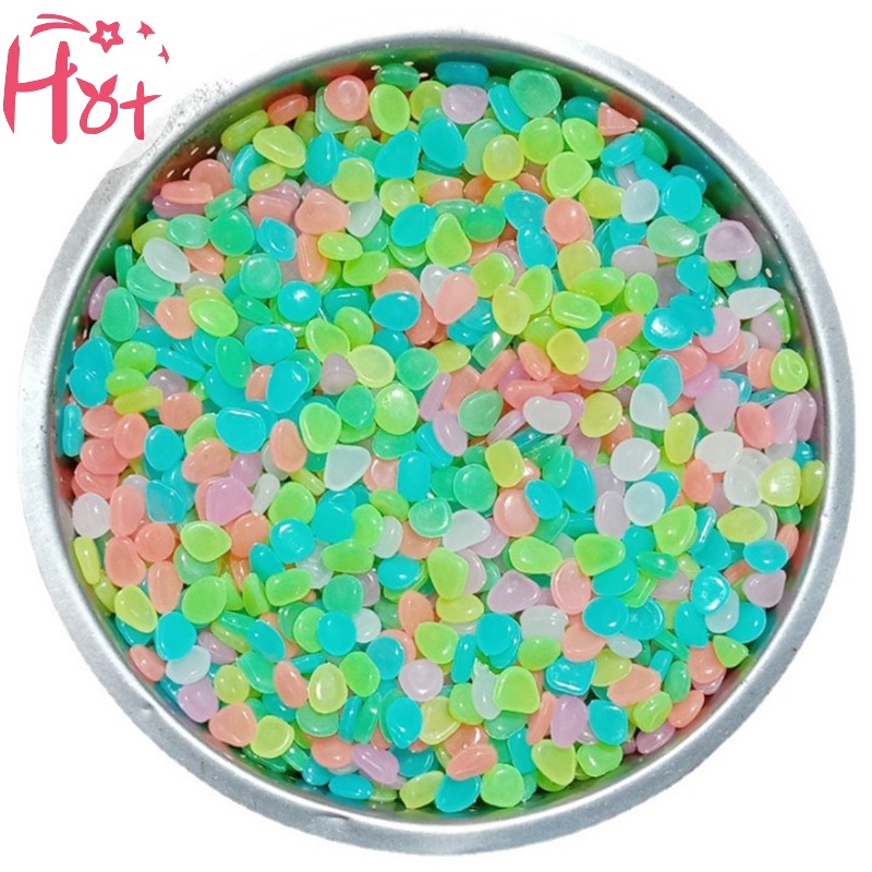 Jr Set 100 Viên Đá Dạ Quang Nhiều Màu Trang Trí Bể Cá / Sân Vườn vn