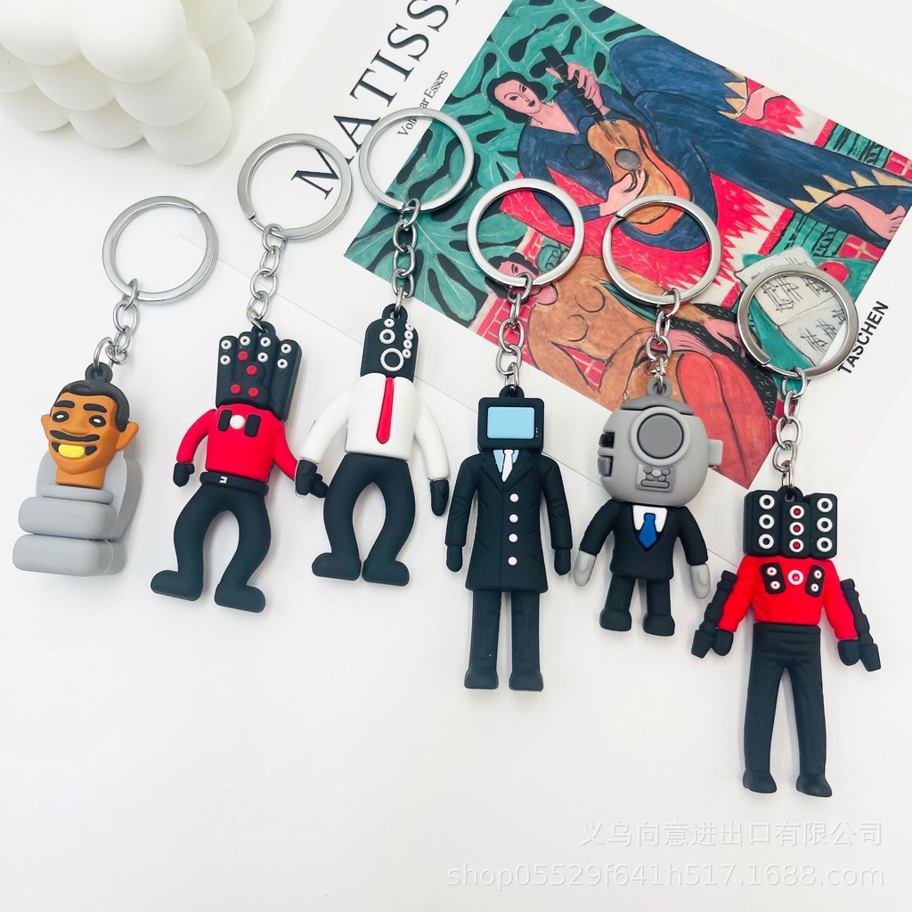 Móc Chìa Khóa Hình toilet anime Bằng pvc Dễ Thương