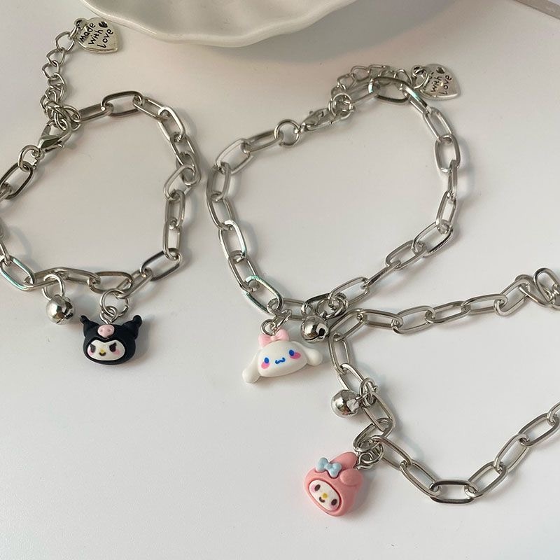 Sanrio Vòng Đeo Tay Họa Tiết kuromi cinnamoroll Dễ Thương Tùy Chỉnh Thời Trang Cho Học Sinh