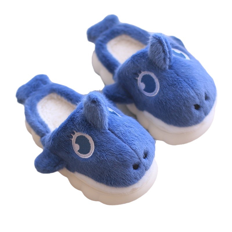 Dép Bông Đi Trong Nhà Chống Trượt Hình Cá Mập Dễ Thương Cho Bé