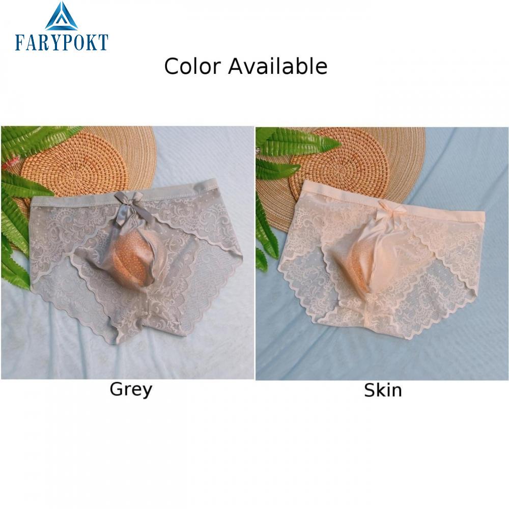 Quần Lót Lụa Phối Ren Màu Trơn Siêu Nhẹ Quyến Rũ Cho Nam