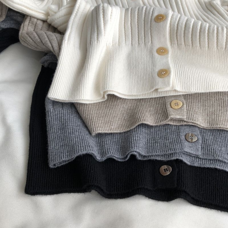 Áo cardigan Dệt Kim Màu Trơn Dáng Ôm Dài Một Hàng Nút Thời Trang Hàn Quốc Mới 2023