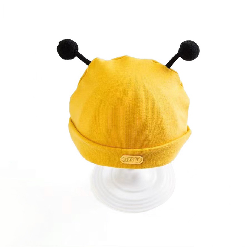 Mềm Mũ cotton Màu Trơn Co Giãn Giữ Ấm Mùa Thu Đông Cho Bé Sơ Sinh