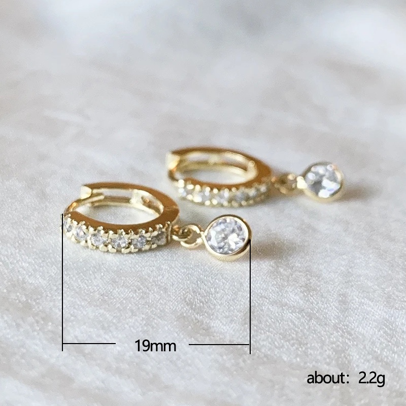 Bông Tai Mạ Bạc 925 Đính Đá zircon Đơn Giản Thời Trang Cho Nữ