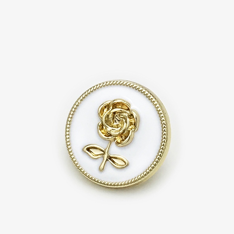 Set 5 Nút Áo Kim Loại Hình Hoa Hồng 12mm 17.5mm 22.5mm