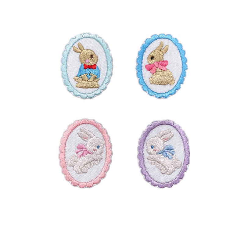 Miếng Dán Ủi Vá Quần Áo Trang Trí Thêu Hình Thỏ Xinh