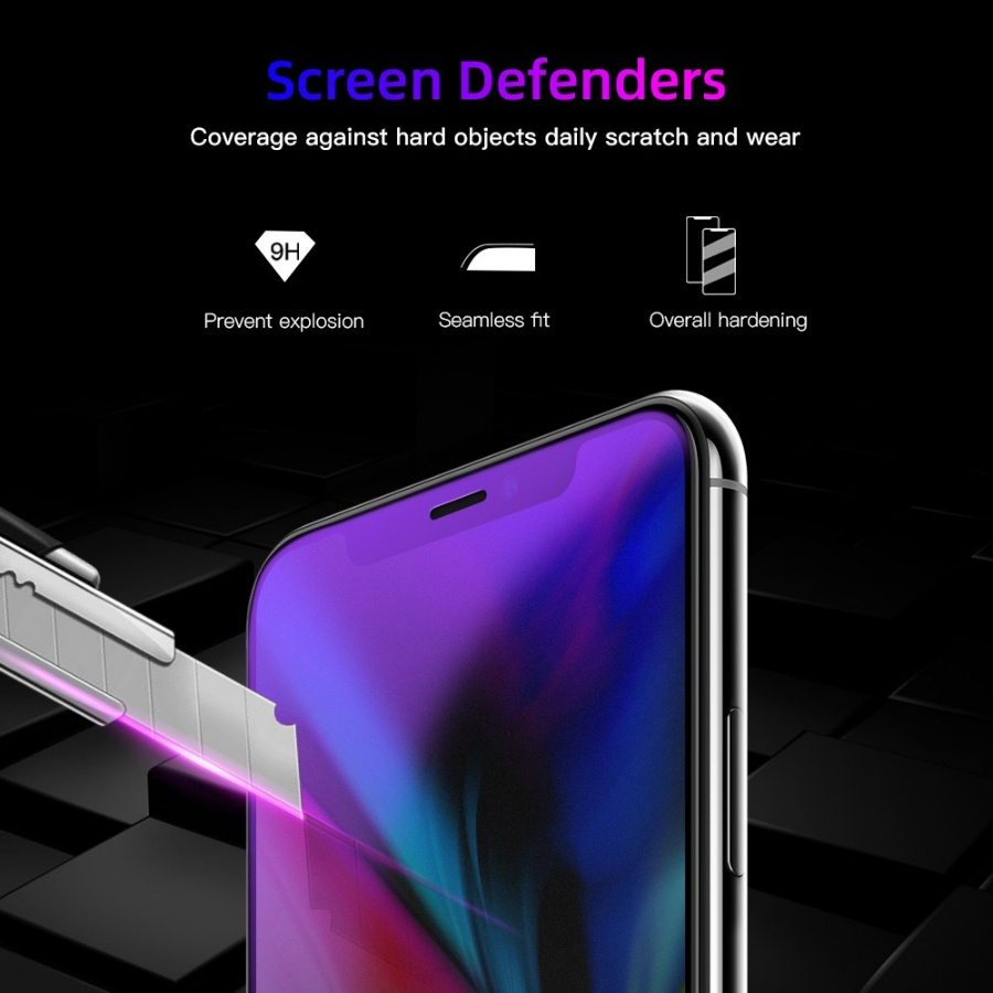 Màng Bảo Vệ Màn Hình Kính Chống Ánh Sáng Màu Xanh Tím Cho iPhone 15 14 13 12 11 Pro Max Mini Plus X Xs Max Xr 8 7 6 6s Plus Se