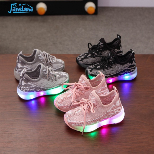 Funlane Giày Thể Thao Đế Mềm Thoáng Khí Có Đèn led Cho Bé Trai