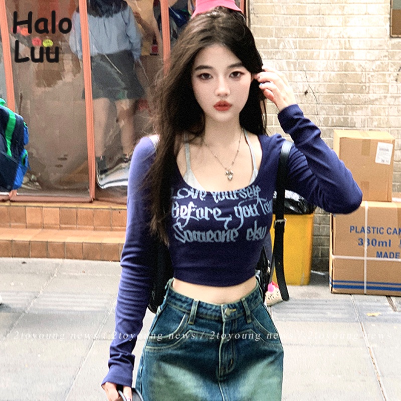 Halo  Luu áo phông áo thun nữ croptop baby tee Trendy Korean Thời trang INS WTX2392ZDJ38Z230923