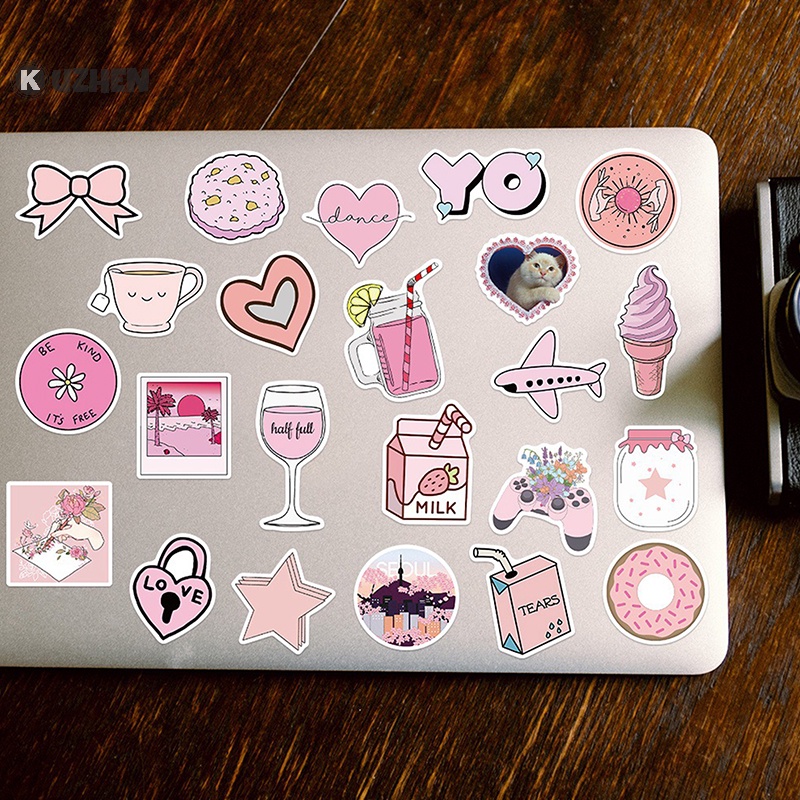 Kuzhen Set 50 Miếng Dán pvc Chống Thấm Nước Họa Tiết Hoạt Hình graffiti Trang Trí laptop / Vali / Điện Thoại