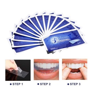 Ckeyin 14 cái 3d dải làm trắng răng 3d dải gel trắng làm trắng răng dải chăm sóc răng miệng 3d bộ dải chăm sóc răng miệng kq089