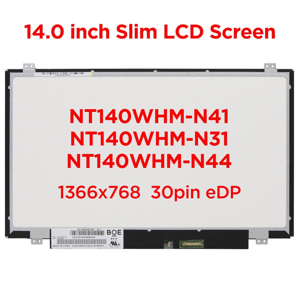 Màn Hình LCD Laptop 14.0 "NT140WHM-N41 Fit HB140WX1-401 NT140WHM-N31 B140XTN02.6 N140BGE-E33 Dành Ch
