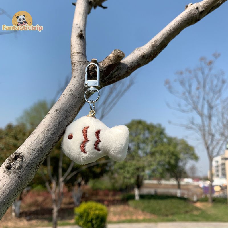 Móc Khóa Hình Mèo Và Cá Nhồi Bông Đáng Yêu Sáng Tạo Dành Cho Cặp Đôi Đi Học Mới